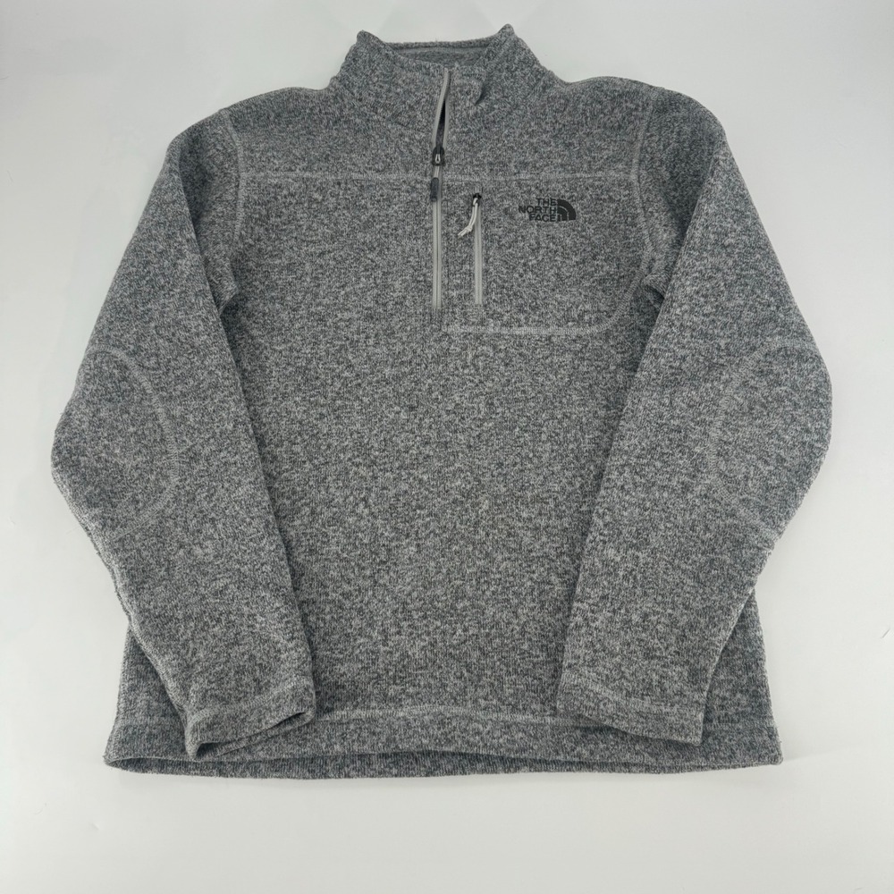 The North Face Mens Gordon Lyons 1/4 Zip Fleece Pullover Gray Heather Small